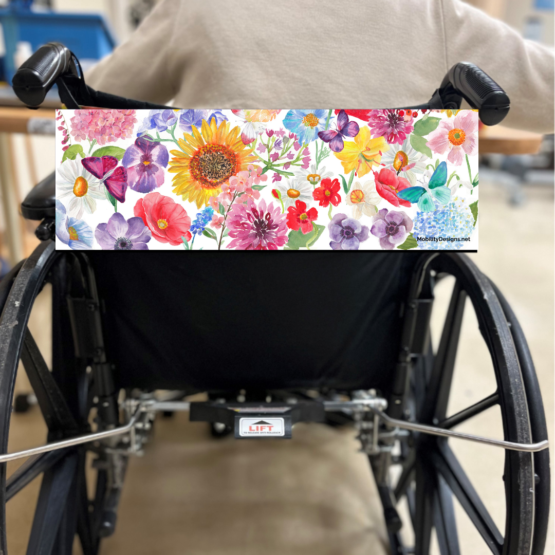 Watercolor flowers wheelchair