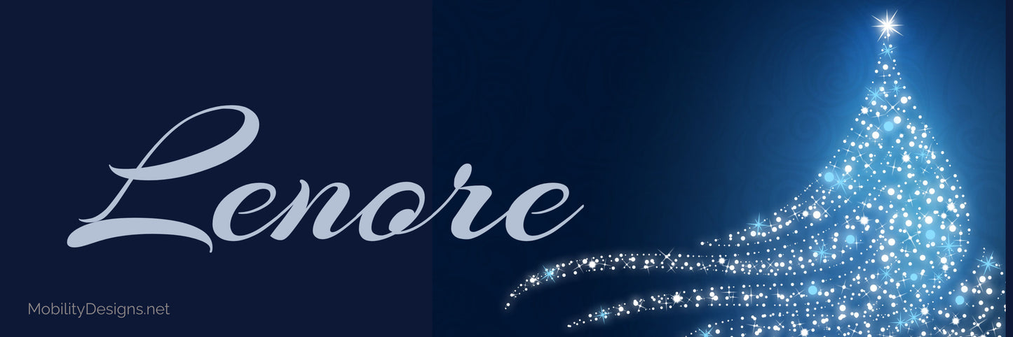Sparkly white Christmas tree banner