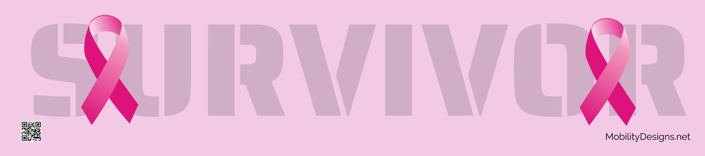 Pink ribbon survivor walker banner